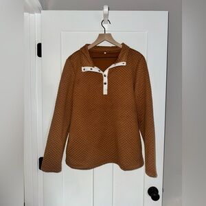 XL Rust Colored Quilted Pullover